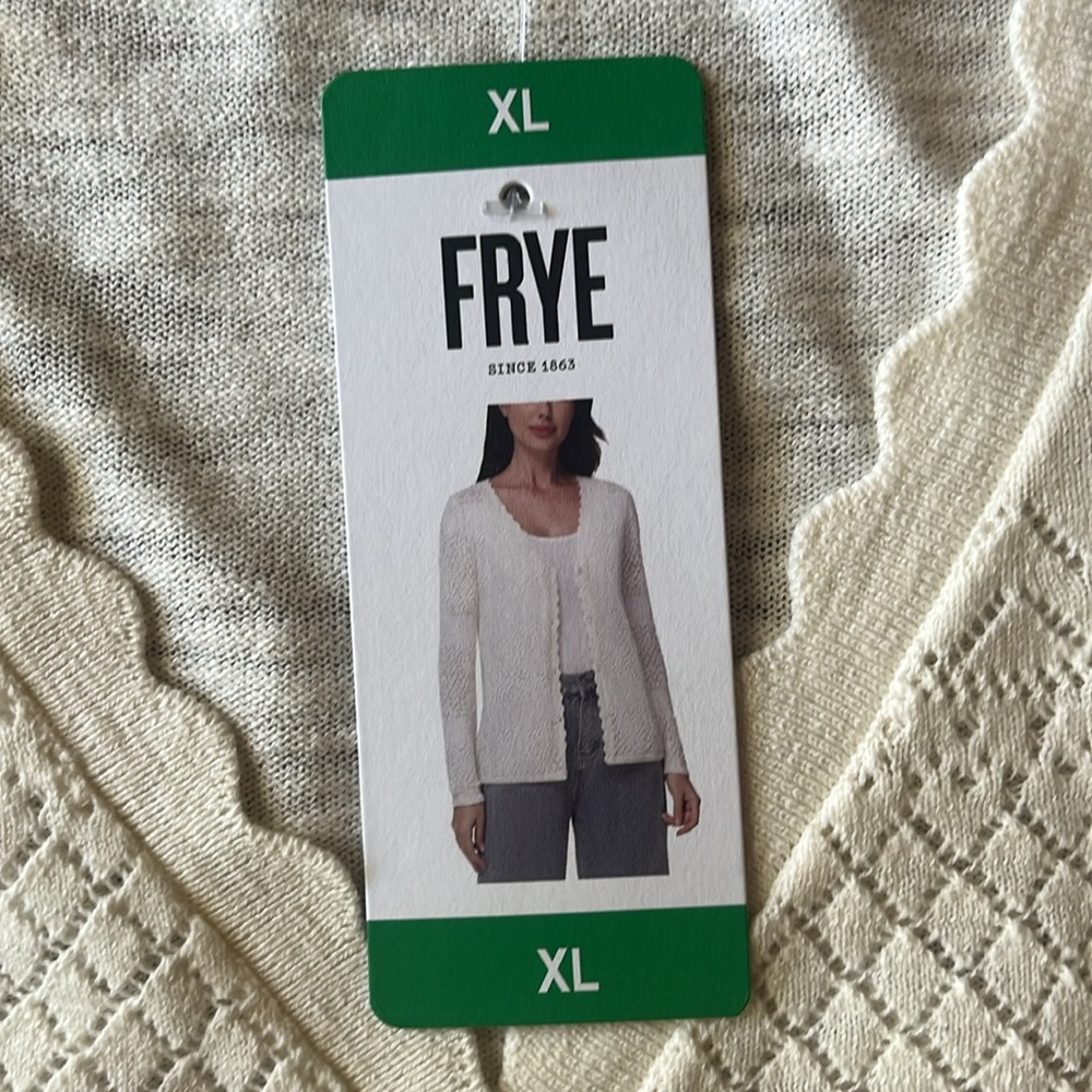 Frye Women's Pointelle Cardigan size XL - Picture 7 of 10